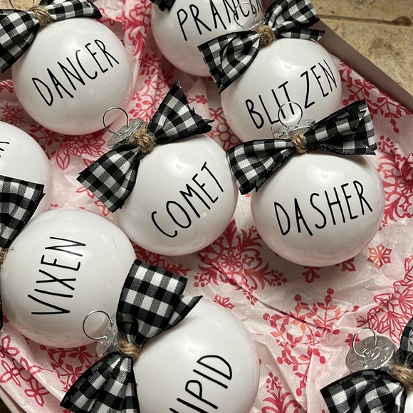 🎄 Holiday Reindeer Ornaments (Set of 9) - Picture 5 of 5